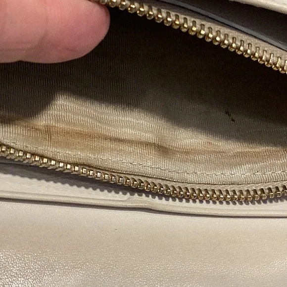 Prada long leather wallet with COA. Cream color. EUC - Picture 9 of 14